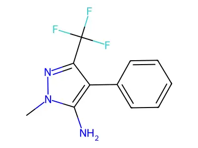 1-Methyl-4-phenyl-3-(trifluoromethyl)-1H-pyrazol-5-amine structure