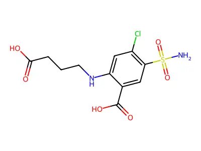 Benzoic acid, 5-(aminosulfonyl)-2-[(3-carboxypropyl)amino]-4-chloro- structure