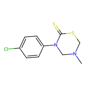 2H-1,3,5-Thiadiazine-2-thione, tetrahydro-3-(p-chlorophenyl)-5-methyl- structure