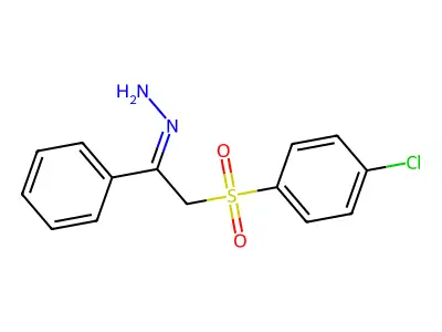 [2-(4-Chlorophenyl)sulfonyl-1-phenylethylidene]hydrazine structure