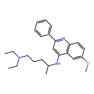 N1,N1-diethyl-N4-(6-methoxy-2-phenyl-4-quinolyl)pentane-1,4-diamine structure