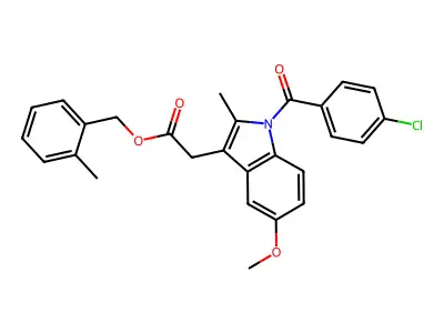 1H-Indole-3-acetic acid, 1-(4-chlorobenzoyl)-5-methoxy-2-methyl-, (2-methylphenyl)methyl ester structure