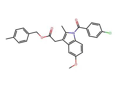 1H-Indole-3-acetic acid, 1-(4-chlorobenzoyl)-5-methoxy-2-methyl-, (4-methylphenyl)methyl ester structure