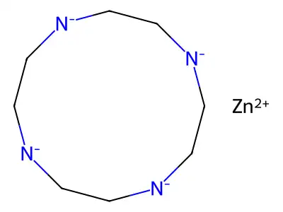 (1,4,7,10-Tetraazacyclododecane)zinc(2+) structure