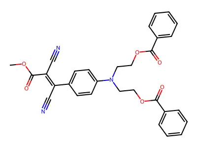 Methyl 3-[4-[bis[2-(benzoyloxy)ethyl]amino]phenyl]-2,3-dicyanoacrylate structure