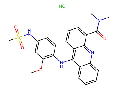 Methanesulfonanilide, 4'-(4-dimethylcarbamoyl-9-acridinylamino)-3'-methoxy-, hydrochloride structure