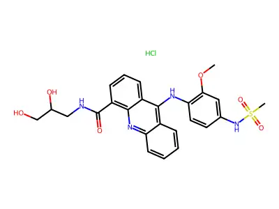 4'-(4-(2,3-Dihydroxypropyl)carbamoyl-9-acridinylamino)-3'-methoxymethanesulfonanilide HCl structure