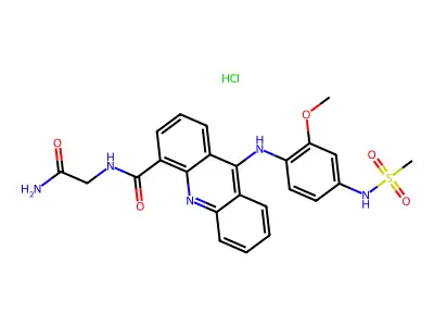 Methanesulfonanilide, 4'-(4-carbamoylmethylcarbamoyl-9-acridinylamino)-3'-methoxy-, hydrochloride structure