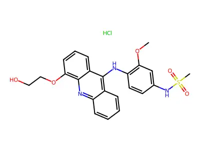 Methanesulfonanilide, 4'-(4-(2-hydroxyethoxy)-9-acridinylamino)-3'-methoxy-, hydrochloride structure