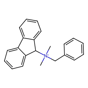 Benzyl-(9H-fluoren-9-YL)-dimethyl-azanium structure