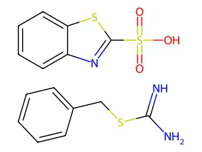 1,3-Benzothiazole-2-sulfonic acid;benzylthiourea structure