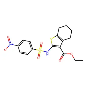 ETHYL 2-(4-NITROBENZENESULFONAMIDO)-4,5,6,7-TETRAHYDRO-1-BENZOTHIOPHENE-3-CARBOXYLATE structure