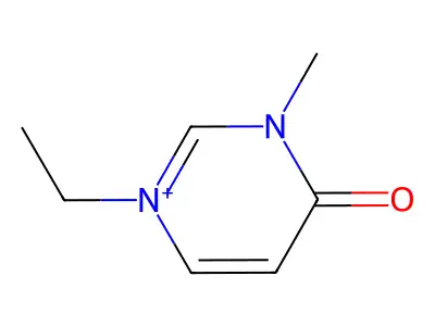 1-Ethyl-3-methyl-4-oxo-1,4-dihydropyrimidin-3-ium structure