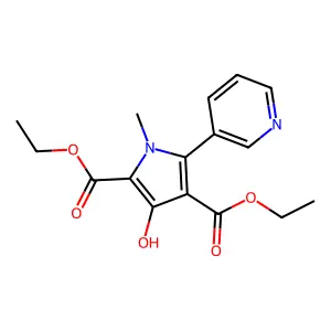 Diethyl 1-methyl-3-hydroxy-5-[3-pyridyl]pyrrole-2,4-dicarboxylate structure