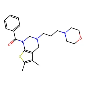 4-(3-{1-benzoyl-5,6-dimethyl-1H,2H,3H,4H-thieno[2,3-d]pyrimidin-3-yl}propyl)morpholine structure
