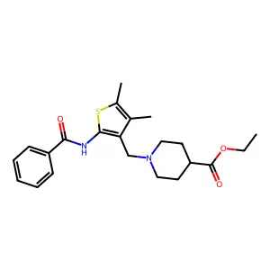 Ethyl 1-[(2-benzamido-4,5-dimethylthiophen-3-yl)methyl]piperidine-4-carboxylate structure