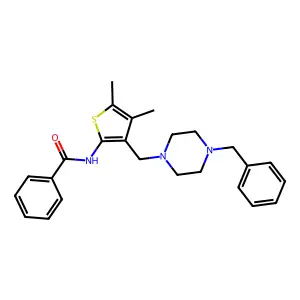 N-{3-[(4-benzylpiperazin-1-yl)methyl]-4,5-dimethylthiophen-2-yl}benzamide structure