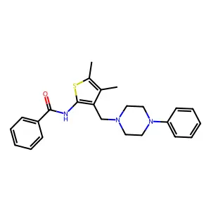 N-[4,5-dimethyl-3-[(4-phenylpiperazin-1-yl)methyl]thiophen-2-yl]benzamide structure