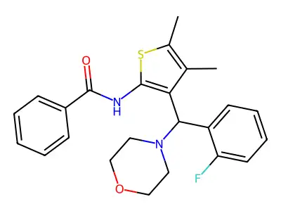 N-{3-[(2-fluorophenyl)(4-morpholinyl)methyl]-4,5-dimethyl-2-thienyl}benzamide structure