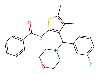 N-{3-[(3-fluorophenyl)morpholin-4-ylmethyl]-4,5-dimethyl(2-thienyl)}benzamide structure