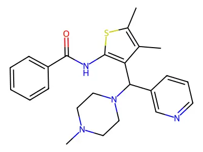 N-{4,5-dimethyl-3-[(4-methylpiperazin-1-yl)(pyridin-3-yl)methyl]thiophen-2-yl}benzamide structure