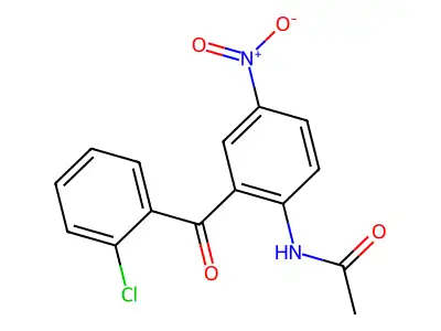 N-[2-(2-chlorobenzoyl)-4-nitrophenyl]acetamide structure