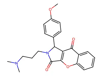 2-(3-(dimethylamino)propyl)-1-(4-methoxyphenyl)-1,2-dihydrochromeno[2,3-c]pyrrole-3,9-dione structure