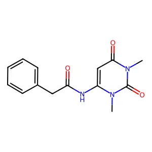 N-(1,3-dimethyl-2,6-dioxo-1,2,3,6-tetrahydropyrimidin-4-yl)-2-phenylacetamide structure