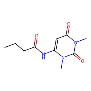 N-(1,3-dimethyl-2,6-dioxopyrimidin-4-yl)butanamide structure