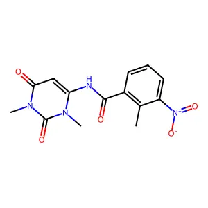 N-(1,3-dimethyl-2,6-dioxo-1,2,3,6-tetrahydropyrimidin-4-yl)-2-methyl-3-nitrobenzamide structure