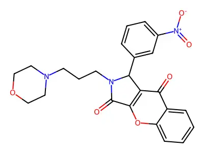 2-(3-morpholinopropyl)-1-(3-nitrophenyl)-1,2-dihydrochromeno[2,3-c]pyrrole-3,9-dione structure