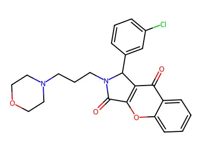 1-(3-chlorophenyl)-2-(3-morpholinopropyl)-1,2-dihydrochromeno[2,3-c]pyrrole-3,9-dione structure