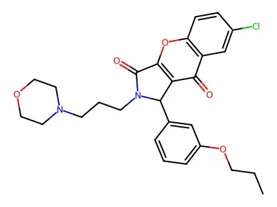 7-chloro-2-(3-morpholinopropyl)-1-(3-propoxyphenyl)-1,2-dihydrochromeno[2,3-c]pyrrole-3,9-dione structure