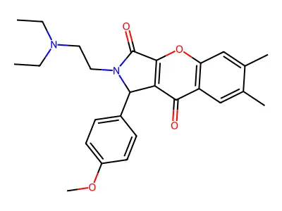 2-(2-(diethylamino)ethyl)-1-(4-methoxyphenyl)-6,7-dimethyl-1,2-dihydrochromeno[2,3-c]pyrrole-3,9-dione structure