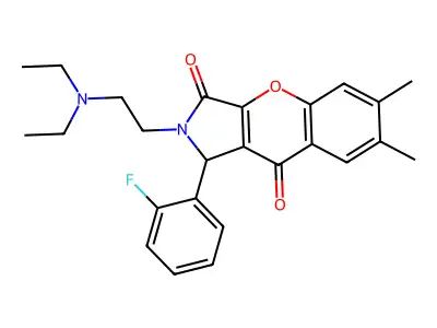2-(2-(diethylamino)ethyl)-1-(2-fluorophenyl)-6,7-dimethyl-1,2-dihydrochromeno[2,3-c]pyrrole-3,9-dione structure
