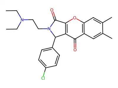 1-(4-chlorophenyl)-2-(2-(diethylamino)ethyl)-6,7-dimethyl-1,2-dihydrochromeno[2,3-c]pyrrole-3,9-dione structure