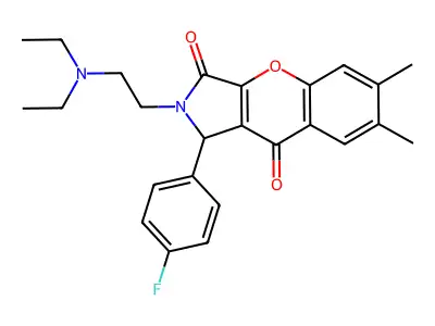 2-(2-(diethylamino)ethyl)-1-(4-fluorophenyl)-6,7-dimethyl-1,2-dihydrochromeno[2,3-c]pyrrole-3,9-dione structure