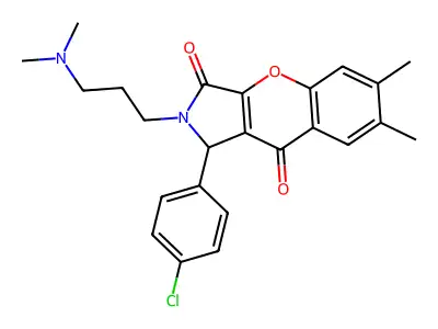1-(4-chlorophenyl)-2-(3-(dimethylamino)propyl)-6,7-dimethyl-1,2-dihydrochromeno[2,3-c]pyrrole-3,9-dione structure