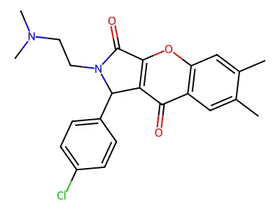 1-(4-chlorophenyl)-2-(2-(dimethylamino)ethyl)-6,7-dimethyl-1,2-dihydrochromeno[2,3-c]pyrrole-3,9-dione structure