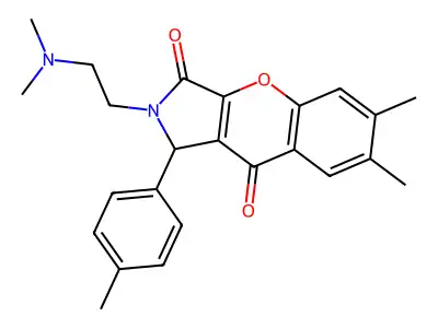 2-(2-(dimethylamino)ethyl)-6,7-dimethyl-1-(p-tolyl)-1,2-dihydrochromeno[2,3-c]pyrrole-3,9-dione structure