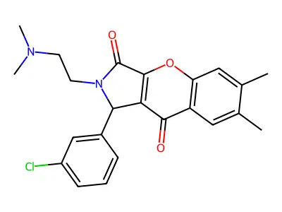 1-(3-chlorophenyl)-2-(2-(dimethylamino)ethyl)-6,7-dimethyl-1,2-dihydrochromeno[2,3-c]pyrrole-3,9-dione structure
