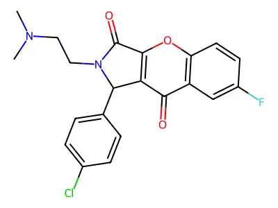 1-(4-chlorophenyl)-2-(2-dimethylaminoethyl)-7-fluoro-1H-chromeno[2,3-c]pyrrole-3,9-dione structure