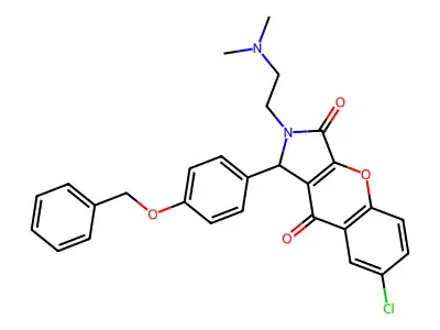 1-(4-(benzyloxy)phenyl)-7-chloro-2-(2-(dimethylamino)ethyl)-1,2-dihydrochromeno[2,3-c]pyrrole-3,9-dione structure