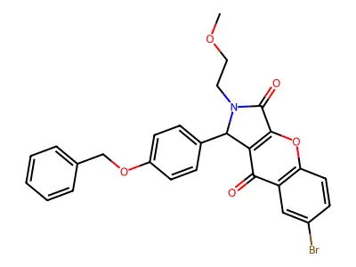 7-bromo-2-(2-methoxyethyl)-1-(4-phenylmethoxyphenyl)-1H-chromeno[2,3-c]pyrrole-3,9-dione structure