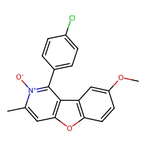 1-(4-Chlorophenyl)-8-methoxy-3-methyl-2-oxido-[1]benzofuro[3,2-c]pyridin-2-ium structure
