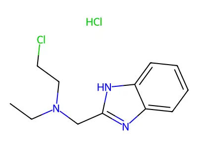 N-(1H-benzimidazol-2-ylmethyl)-2-chloro-N-ethylethanamine structure