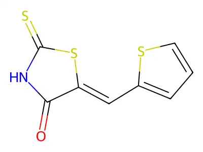 (5E)-5-(2-Thienylmethylene)-2-thioxo-4-thiazolidinone structure