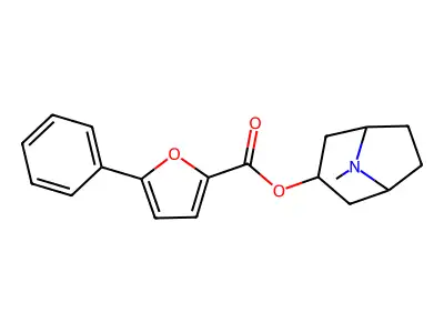1-alpha-H,5-alpha-H-Tropan-3-alpha-ol, 5-phenyl-2-furoate (ester) structure