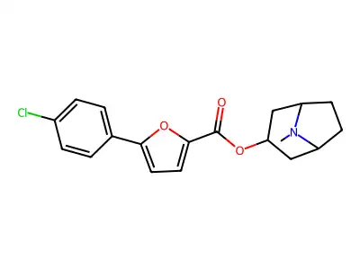 1-alpha-H,5-alpha-H-Tropan-3-alpha-ol, 5-(p-chlorophenyl)-2-furoate structure