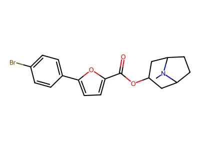 1-alpha-H,5-alpha-H-Tropan-3-alpha-ol, 5-(p-bromophenyl)-2-furoate structure